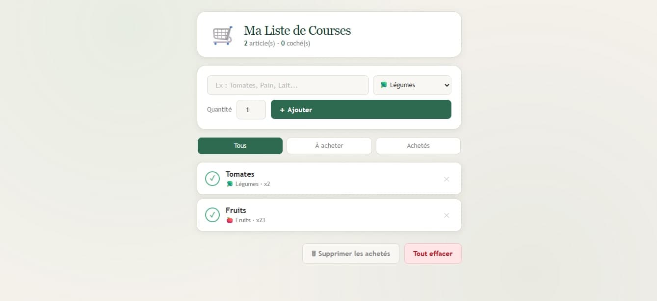 Liste de courses dynamique – Initiation aux applications interactives en JavaScript