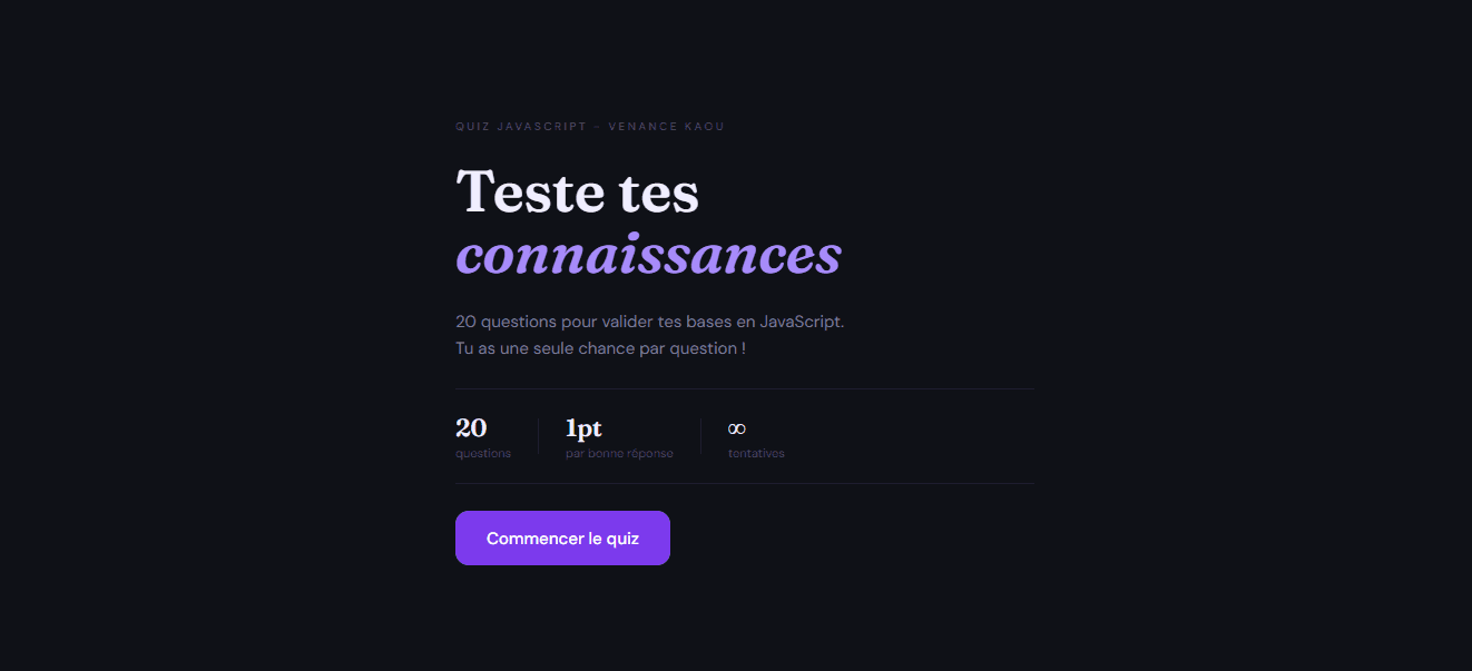 Quiz interactif en JavaScript